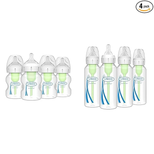 Dr. Brown's Anti-Colic Baby Bottles with Slow Flow Nipples | 4 Pack