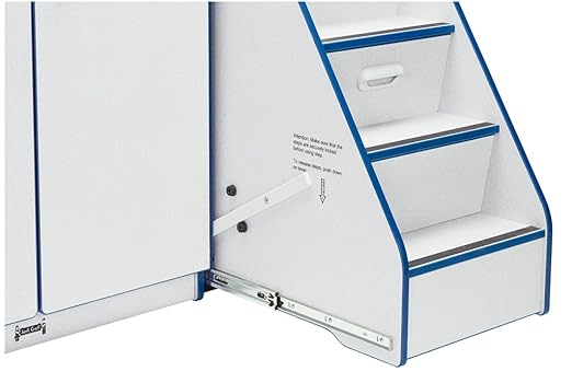 Jonti-Craft Rainbow Accents 5148JC003 Diaper Changer with Stairs, Right, Blue
