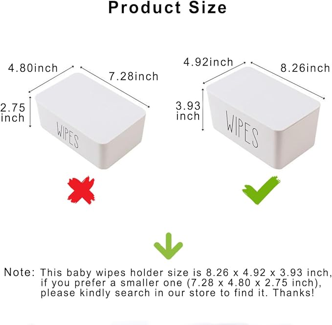 White Wipes Dispenser for Bathroom 8.26" x 4.92" x 3.93", Flushable Butt Wipes Holder Easy to Access