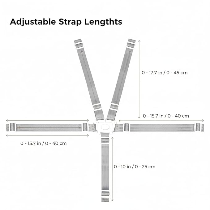 High Chair Straps Replacement Compatible with Abiie Beyond Junior/Evenflo 4 in 1 High Chair, Replacement Harness Straps for Baby Trend High Chair, Adjustable Universal High Chair Belt