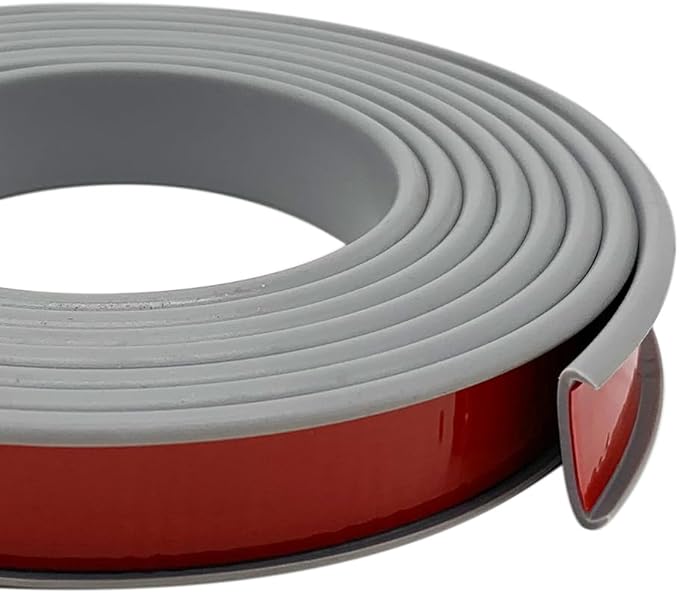 U-Shape Plywood Edge Banding - 3/4" Edge Protector, Self-Adhesive Trim for Veneer, Furniture, Countertop, Table, Sheet Metal - Grey, 20Ft