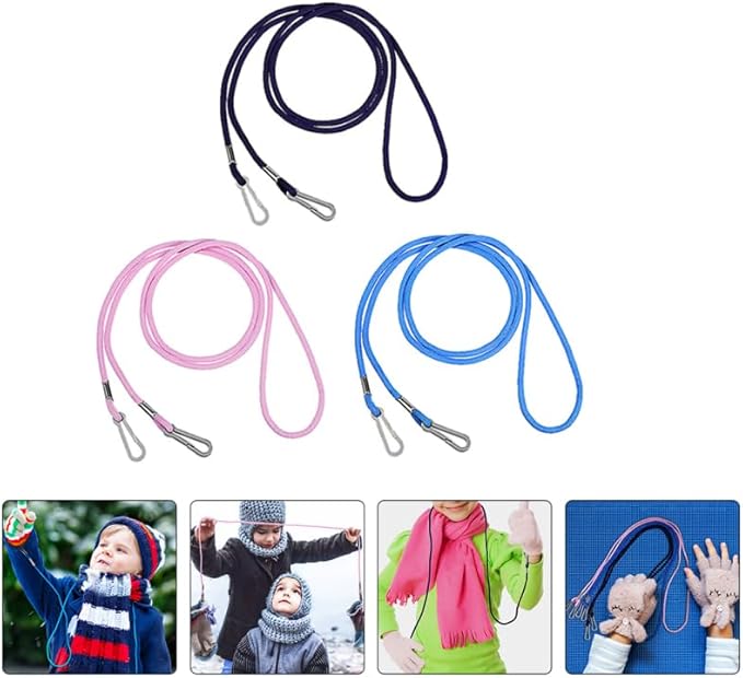 BESPORTBLE 3pcs Glove Leash Mitten Clips Mitten Lanyard with Clips for Glove Holder Gloves Strap for Toddlers and