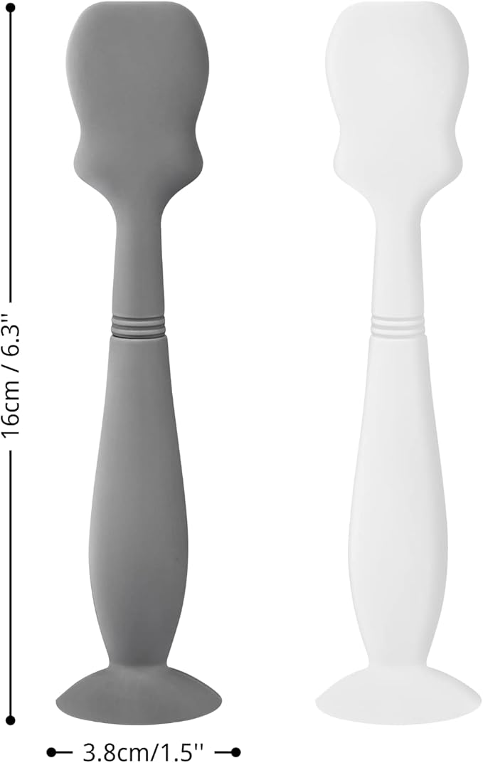 2 Pack Baby Diaper Cream Brush, Diaper Cream Spatula Applicator Silicone Baby Butt Paste Spatula for Babies, Newborn (Gray, White)