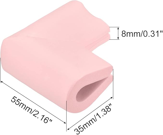 uxcell Corner Guards Edge Protectors, 24Pack U Foam Safety Bumper W Self-Adhesive Tape Furniture Corner Table Edge Guard, 2.16"x1.38"x0.31", Pink