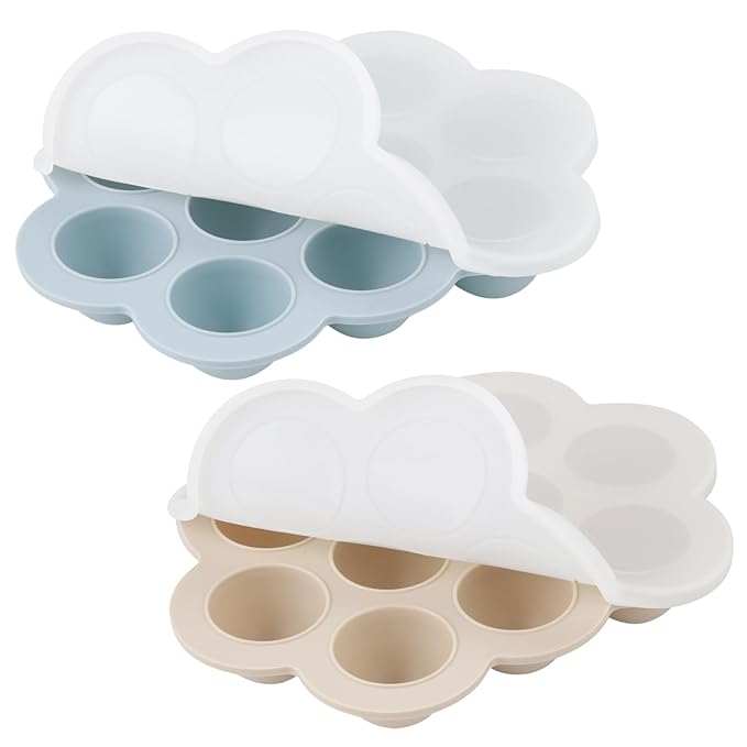 PandaEar 5 Pack Baby Food Freezer Tray with Lids