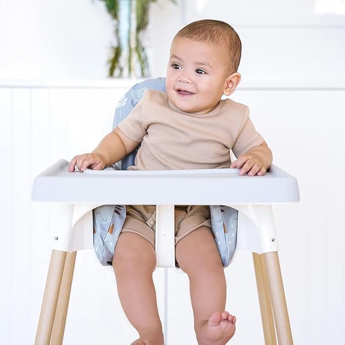 Nibble and Rest Highchair Cushion Cover for Inflatable Cushion, Compatible for IKEA Antilop Highchair,Accessories Stain-Proof and Wipeable Cover (Cushion NOT Included)(Cherries & Ribbons)