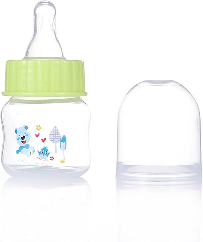 Baby Bottle Portable Baby Nursing Bottle 1.7oz Wide Neck Natural Flowing Easy to Milk Bottle for Infant Pet Dog,PP.Silica Gel