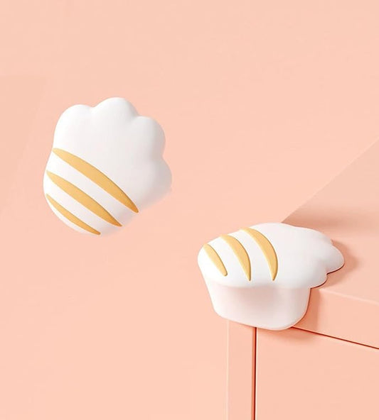 8Pcs Cat Paw Corner Protector Baby - Desk Soft Corner Protectors Guards for Kids Safety - Cute Baby Table Corner Protector Cartoon for Various Furniture Styles (White-A)