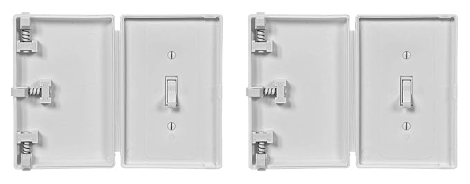 Baby Toddler Pet Resistant Electrical Safety Cover Guard for Home and Business, Made in USA, Traditional Standard Toggle Light Switch (White, 2 Pack)