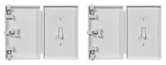 Baby Toddler Pet Resistant Electrical Safety Cover Guard for Home and Business, Made in USA, Traditional Standard Toggle Light Switch (White, 2 Pack)