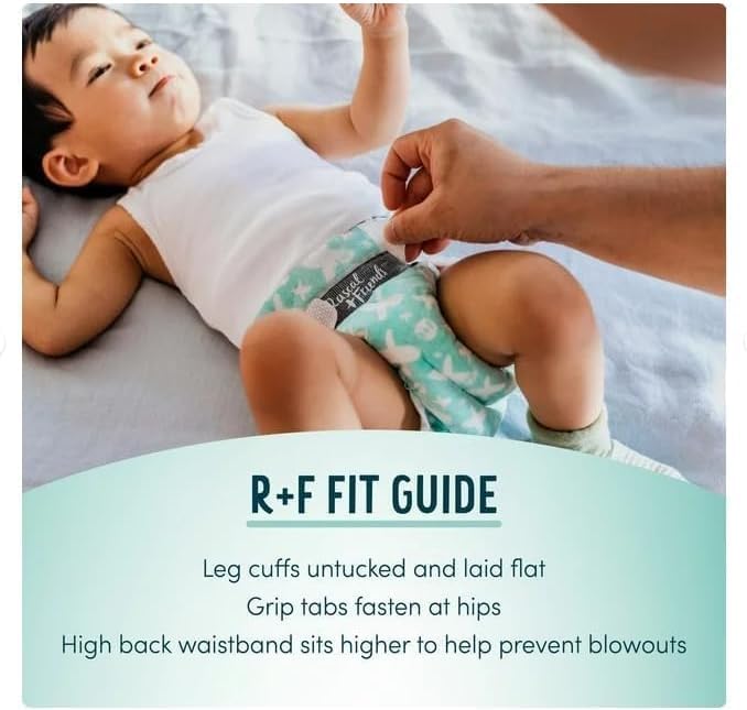 Rascal + Friends Premium Diapers Size 3, 88 Count,1 Pack, Green,White