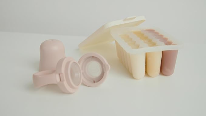 BIBS Baby Food Freezer Tray for Easy Storage, Compatible with BIBS Food Feeder, Spill-Proof, Silicone Bottom, Includes Lid, BPA-Free - Ideal for Breastmilk, Purees, Smoothies - Ivory