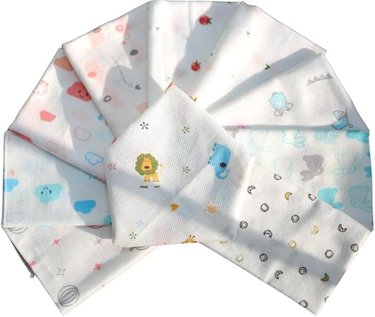 Baby Cotton Handkerchiefs, 100% Cotton Washcloths for Drool, Feeding & Bath Time, Breathable & Reusable, Soft and Highly Absorbent, 10-Pack (14” x 14”)