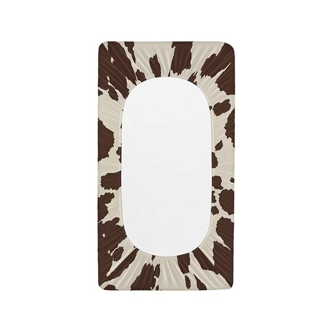 Cow Print Changing Pad Cover Brown Diaper Changing Pad Cover Soft & Breathable Comfy Diaper Change Table Sheets Universal Fit Cradle Mattress Sheets for Baby Girls Boys