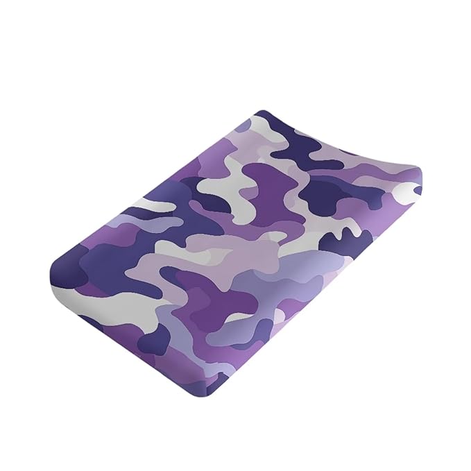 Microfiber Diaper Changing Table Sheets for Infants and Toddles Purple Camo Baby Changing Pad Cover Soft Breathable