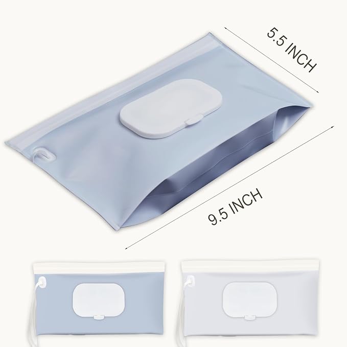 cephira Baby wipes dispenser，portable baby wipes holder for outdoor, Refillable baby wipes container, on the go wet wipe pouch for travel, resuable wipes dispenser for hiking (Blue)