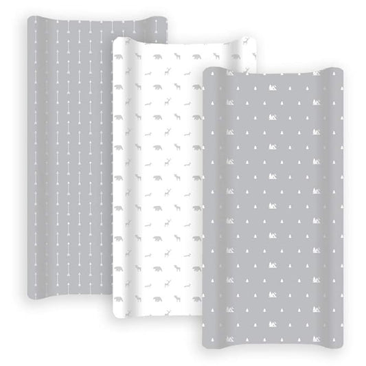 GROW WILD Changing Pad Cover 3 Pack | Soft & Stretchy Jersey Cotton | Baby Changing Table Pad Cover | Diaper Changing Pad Covers for Girls and Boys (Forest & Woodland)