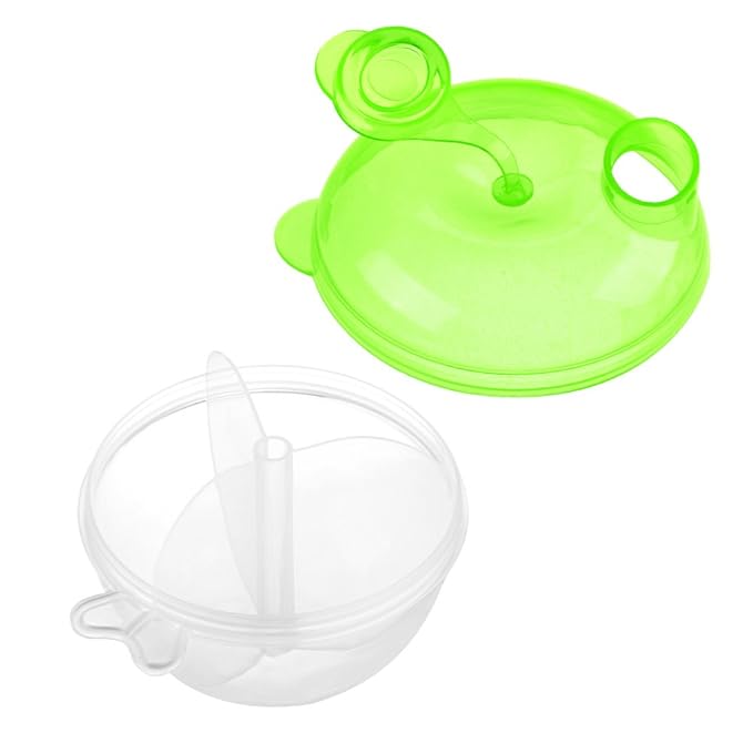 Accmor Baby Formula Dispenser for On-the-Go Feedings, Three-Compartment Non-Spill Formula Container to Go, Snack Milk Powder Dispenser for Traveling with Infant Toddler, Green, 2 Pack