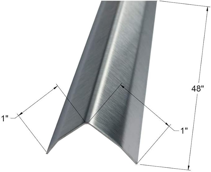 Brushed 304 Stainless Steel Corner Guards, 48" Wall Protectors, 20ga & 16ga, Available in 1/2" to 4", Multi-Pack Options (1, 2, 5, or 10) (5, 1 x 1, 20ga, with Hug Edges)