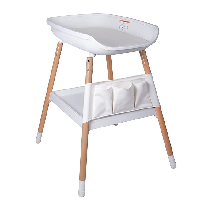 Beberoad Love Baby Changing Table – Adjustable Height Nursery Changing Station with Soft Pad, Organizer & Large Storage Shelves – Diper Table for Newborns & Infants (White)