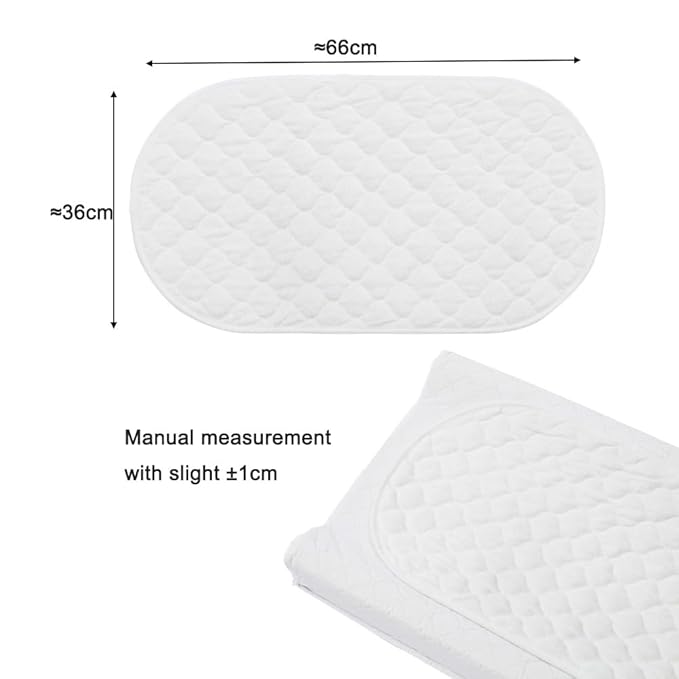 Thicker Waterproof Changing Pad Liners Cotton Changing Table Cover Liners 2 Count 13" X 27" (Elliptical White)