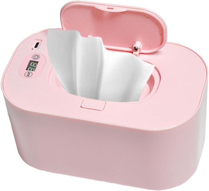 Cocoarm Baby Wipe Warmer Baby Wipe Heater Even Heating Wet Wipes Warmer and Dispenser USB Powered Wipe Warmer for Babies, Holding 80pcs Wipes (Adjustable Temperature)