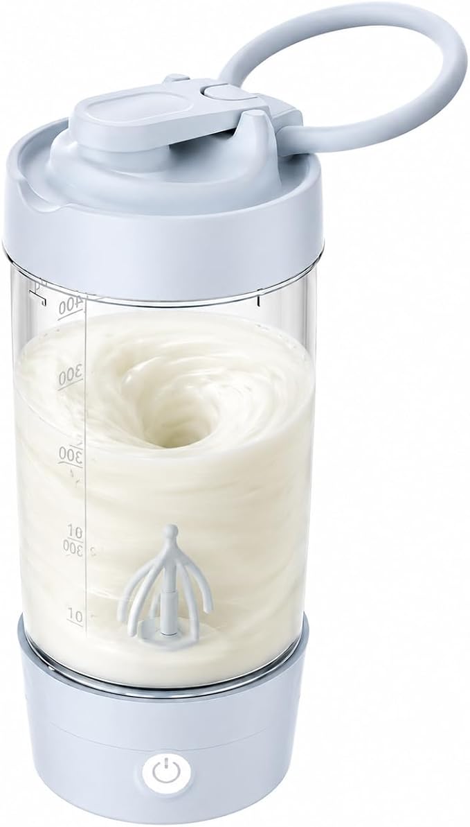 Electric Formula Mixing Pitcher, Portable Baby Formula & Breastmilk Mixer, Automatic Formula Maker with Bidirectional Stirring, Wide Mouth Fridge Storage Container, BPA-Free Tritan Milk Pitcher, Blue