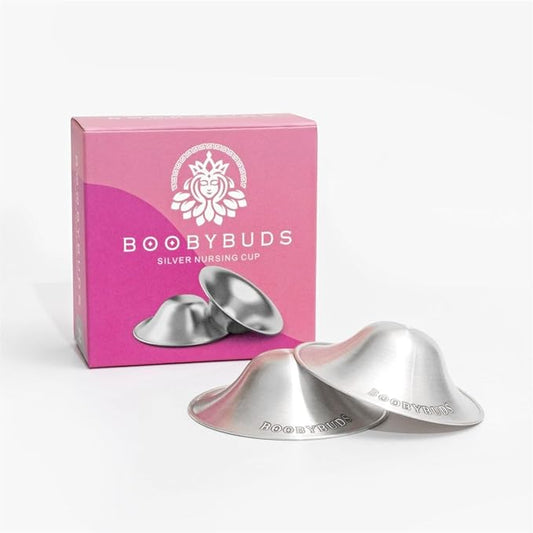 The Original Silver Nursing Cups - Nipple Shields for Nursing Newborns - 999 Silver - Universal Fit - Nipple Comfort Cups for Breastfeeding (TriLaminate Silver)