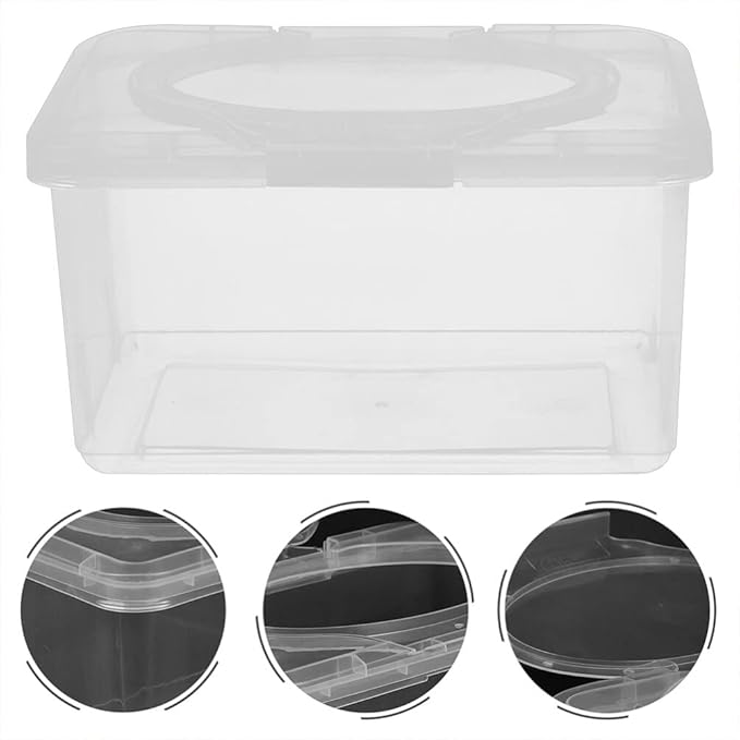 Sewroro 2pcs Wipes Dispenser Transparent Tissue Box Holder Baby Wipe Holder Refillable Wipe Container Case for Home Office
