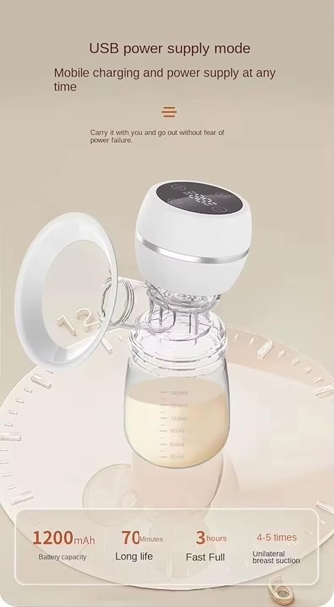 Wearable Electric Breast Pump, Hands-Free & Portable – Quiet, 4 Modes, 9 Suction Levels, Rechargeable Breast Pump for Busy Moms