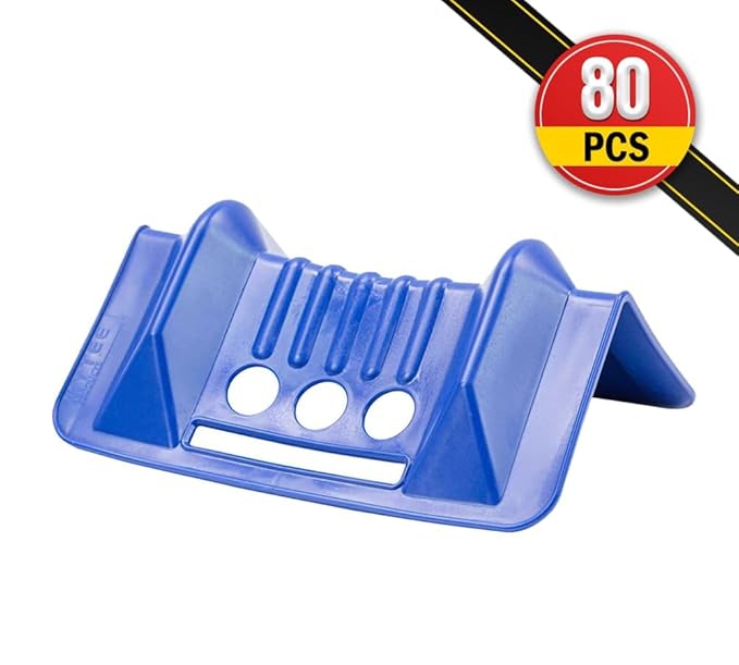 Mytee Products (80 Pack) 4" x 4" x 10" Blue Corner Protector V Shaped Flatbed Edge Guards with Carrying Case - Cargo Load Corner Edge Protector and Tie-Down Strap Guard for Flatbed