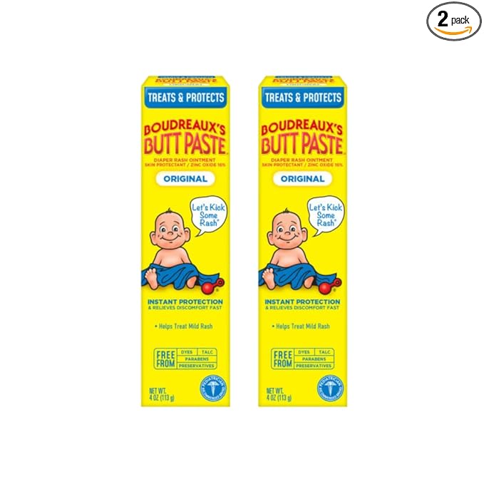 Boudreauxs Butt Paste Diaper Rash Ointment, vJBQdk, Original - Contains 16% Zinc Oxide - Pediatrician Recommended - Paraben and Preservative-Free - 2Pack (4 Ounce)