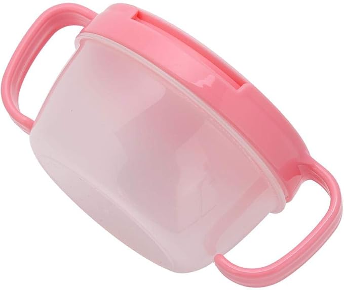 eecoo Snack Cup with Double Handle for Kids, Snack Catcher Lid Snack Container for Toddler and Baby,Portable Biscuits Candy Box (RED2)
