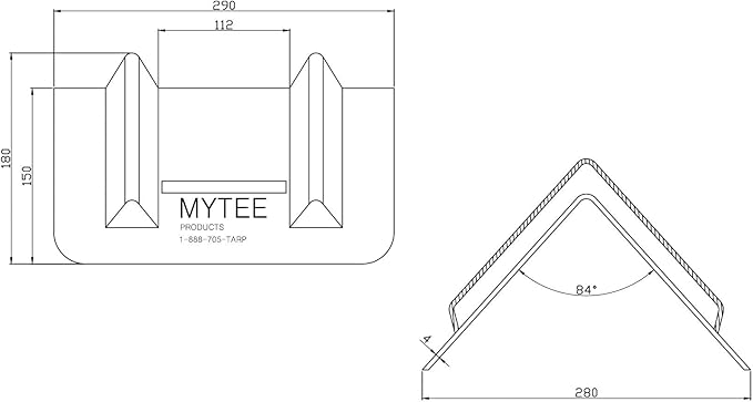 Mytee Products (50 Pack V Edge Protectors Flatbed, 8" x 12", Red | Vee Shaped Plastics Corner Protectors for Cargo Loads | Tie Down Strap Guard for Winch, Ratchet Straps on Flatbed Truck Trailers