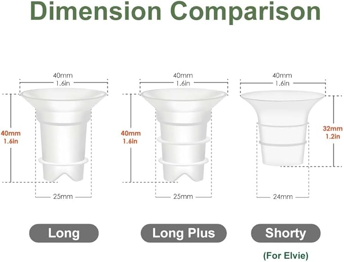 Maymom 13&15mm Flange Insert Compatible with Elvie Single/Double Electric, Elvie Stride 24mm Wearable Cup, Not Original Elvie Stride Replacement Pump Parts