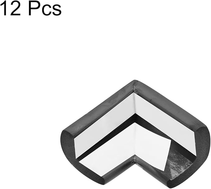 uxcell Corner Guards Edge Protectors, 12Pack Foam Safety Bumper L Shape, 55mm/2.16"(L) for Furniture Corner Table Edge Guard, Black