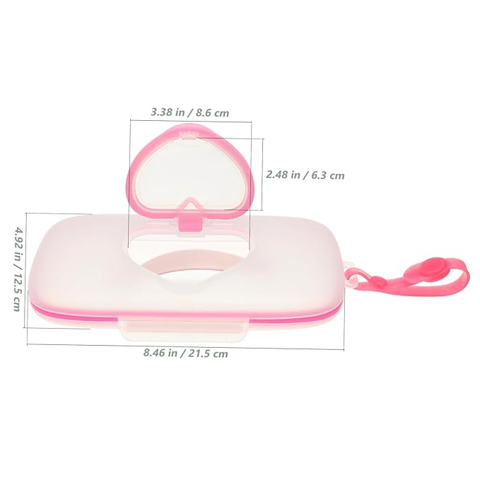 Healeved Baby Wipes Dispenser: On- The- Go Wipes Dispenser Travel Wipes Case Baby Wipe Holder Outdoor Stroller Wet Wipes Box Portable Refillable Wipes Container Pink