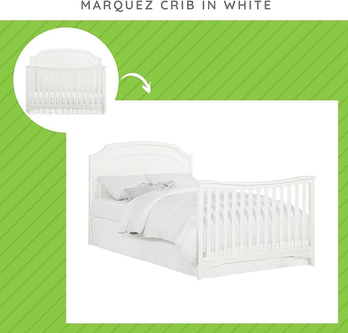 Full-Size Conversion Kit Bed Rails for Viv + Rae Convertible Cribs - Solid Wood Rail - Toddler and Adult Bed Rail for Full-Size Beds - Essential Nursery & Baby Furniture (White, Option 3)