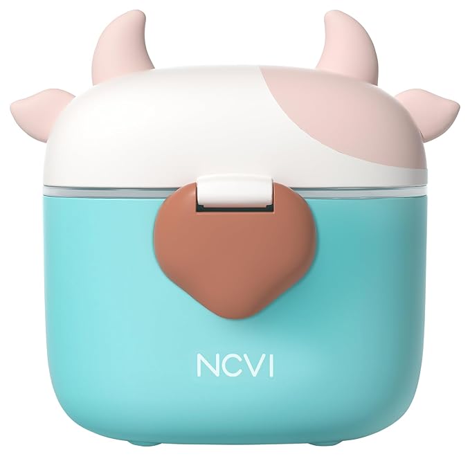 NCVI Baby Formula Dispenser On The Go, Formula Container To Go, Formula Holder for Travel, Outdoor Picnic with Baby Infant, Portable Container for Milk Powder, Snacks, Candy, Fruits (Green)