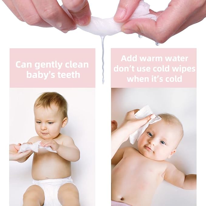Baby Dry Wipe,100% Cotton,dry wipe cotton tissues,baby sensitive skin,taking care of baby skin,7.9 x 4.7 in 6-Pack (600 Count)