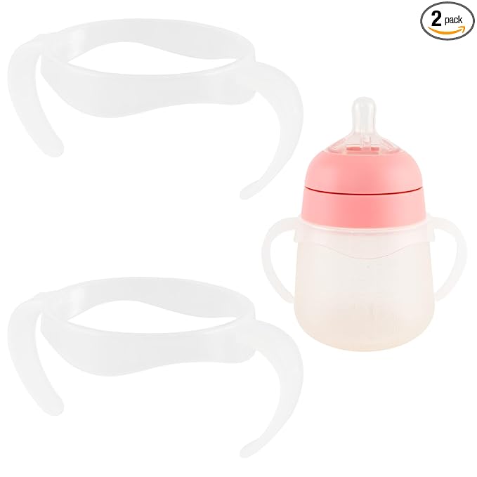 Baby Bottle Handles Compatible with Nanobebe Flexy Bottles, Easy-Grip Ergonomic Handles, Transitional Sippy Cup, BPA Free, 2-Pack