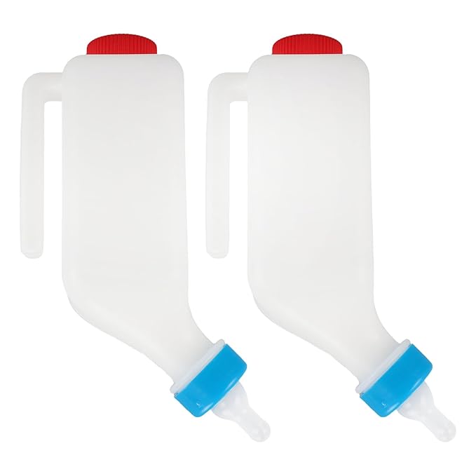 Calves Nurser Bottles Hanging Cow Lamb Milk Feeding Bottle with Caps Snap On Handles