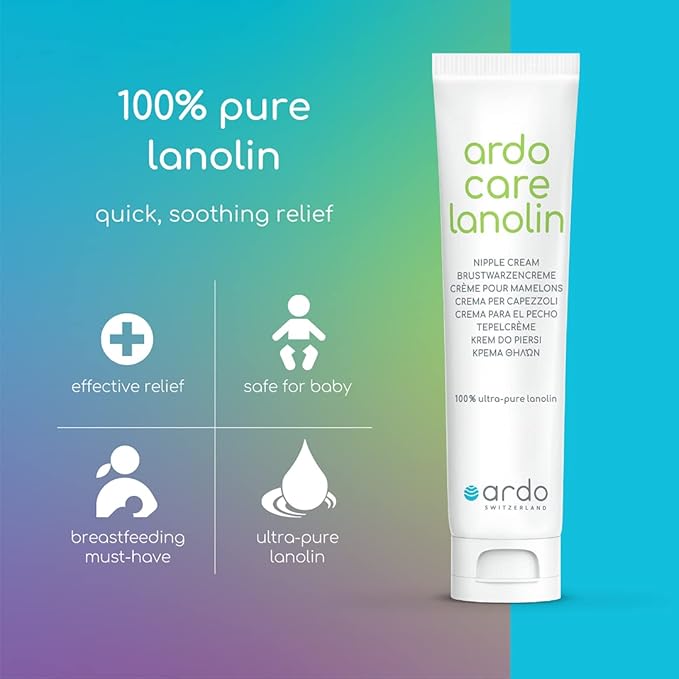 Ardo Care Lanolin Nipple Cream (30ml/1 fl.oz) - from Europe, 100% Pure Lanolin for Breastfeeding Moms, Provides Quick Soothing Relief for Sore Nipples, 30ml (1 fl.oz)