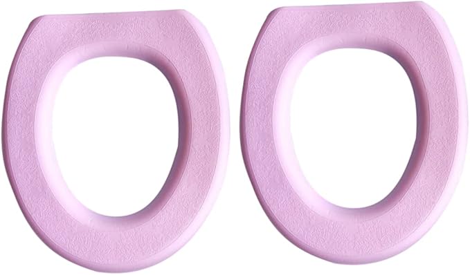 Holibanna 2Pcs Toilet Seat Cover Thicken Eva Mat Practical for Bathroom Soft and Comfortable for Home Use Pink