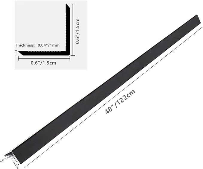 Aluminium Alloy Metal Corner Guards 10 Pcs Wall Corner Protector 0.6" x 0.6" x 48" Wall Corner Protection Decoration Black Pack of 10 Corner Guards 20 Ga/1 mm Thickness