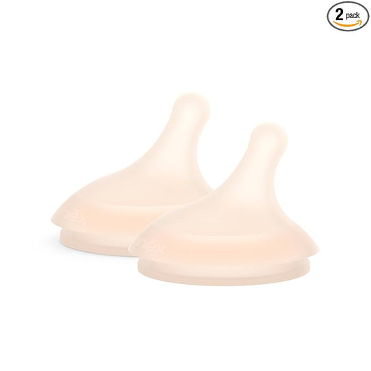 Suavinex Zero.Zero Medium Flow Asymmetrical Silicone Nipple, 2 Pack (3m+), Fair