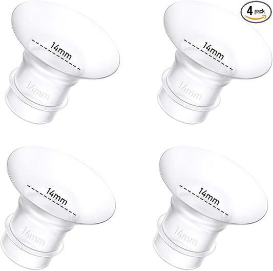 4Pcs Breast Pump Flange Insert 14mm Compatible with Momcozy/Spectra/Medela/eufy/Elvie/Lansinoh/Paruu P10 Breast Pump, Fit for Momcozy M5/M9/M6/V2 Pro/V2 pro/S12 Pro/eufy E10 S1 S1 Pro, 24mm Flange
