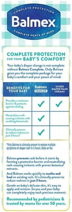 Balmex Diaper Rash Cream With Zinc Oxeie & Vitamin E, 4 Oz/ 2 Pack