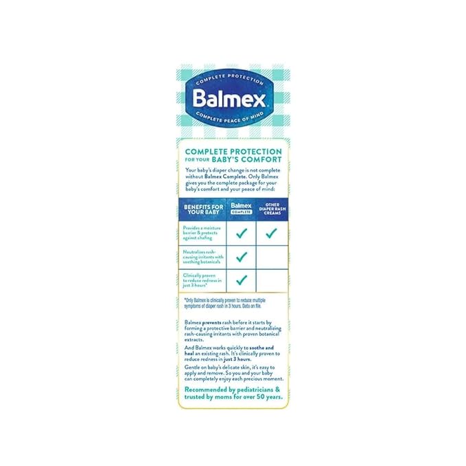 Balmex Balmex Diaper Rash Cream With Zinc Oxide, 4 Oz (Pack Of 2)