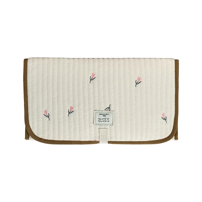 Portable Baby Changing Pad Foldable & Water Proofing Mat Built-in Mesh Pocket for Newborns and Parents During Travel (Tulip)